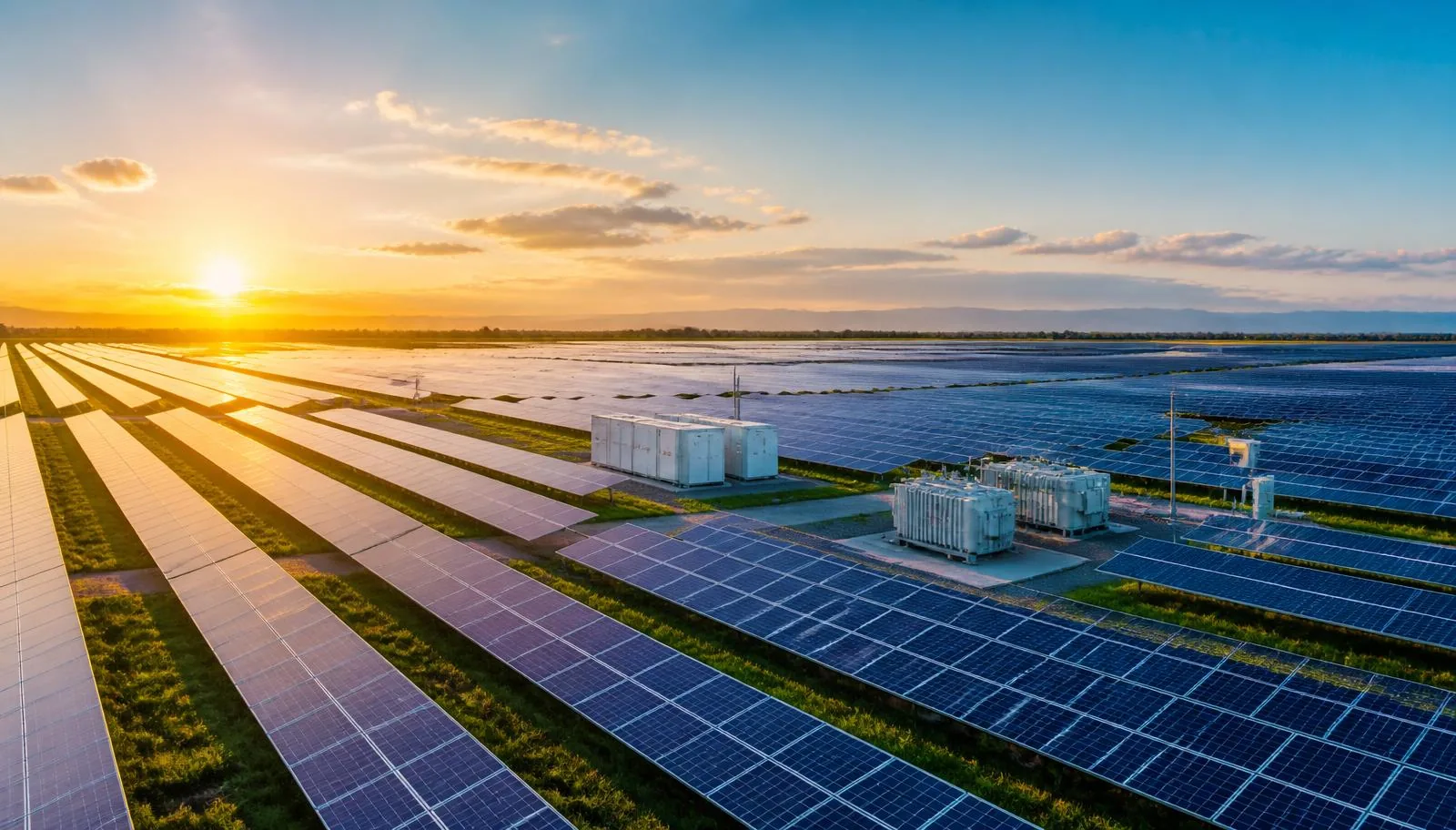 Farma fotowoltaiczna z infrastrukturą elektroenergetyczną