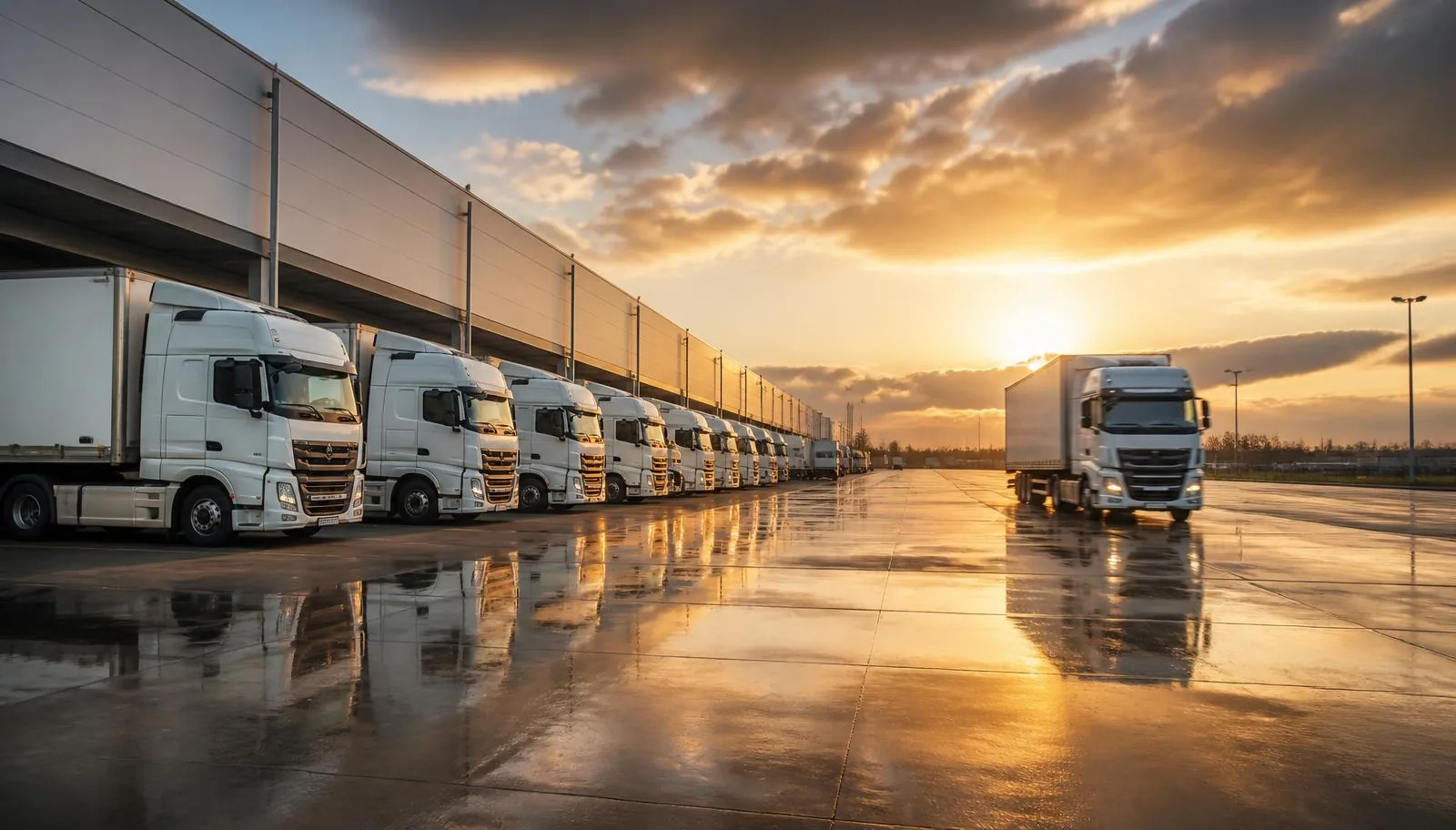 Flota transportowa przy centrum logistycznym